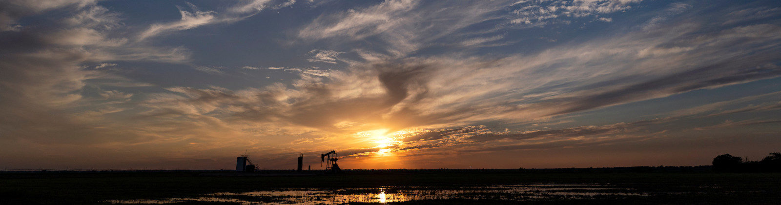 Oil Well Sunset Banner